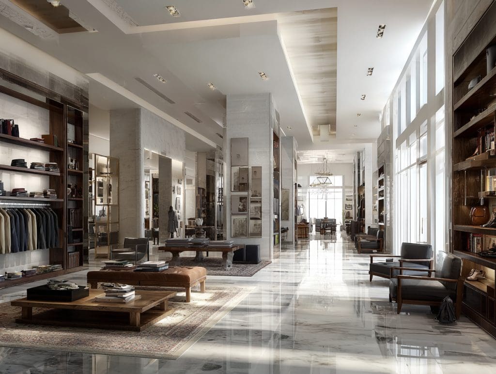 Luxury retail buildout and remodel of a modern store interior