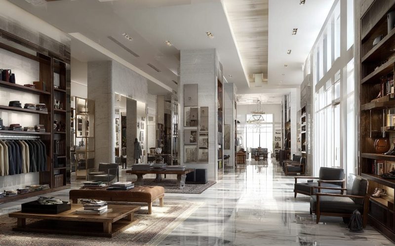 Luxury retail buildout and remodel of a modern store interior