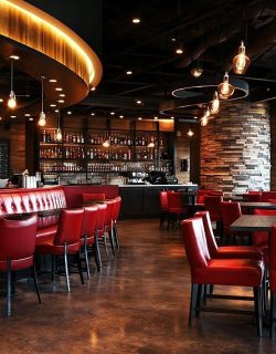 Modern Utah restaurant and bar buildout with stylish interior