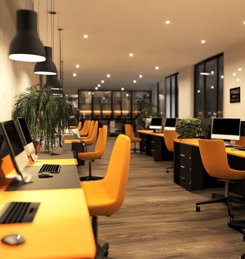 Modern Utah office space buildout with stylish interior design