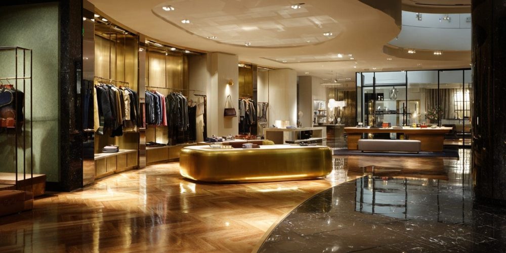 Luxury retail buildout showcasing elegant store design